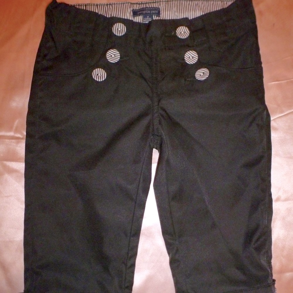 pumpkin patch girls black capri pants sz-7